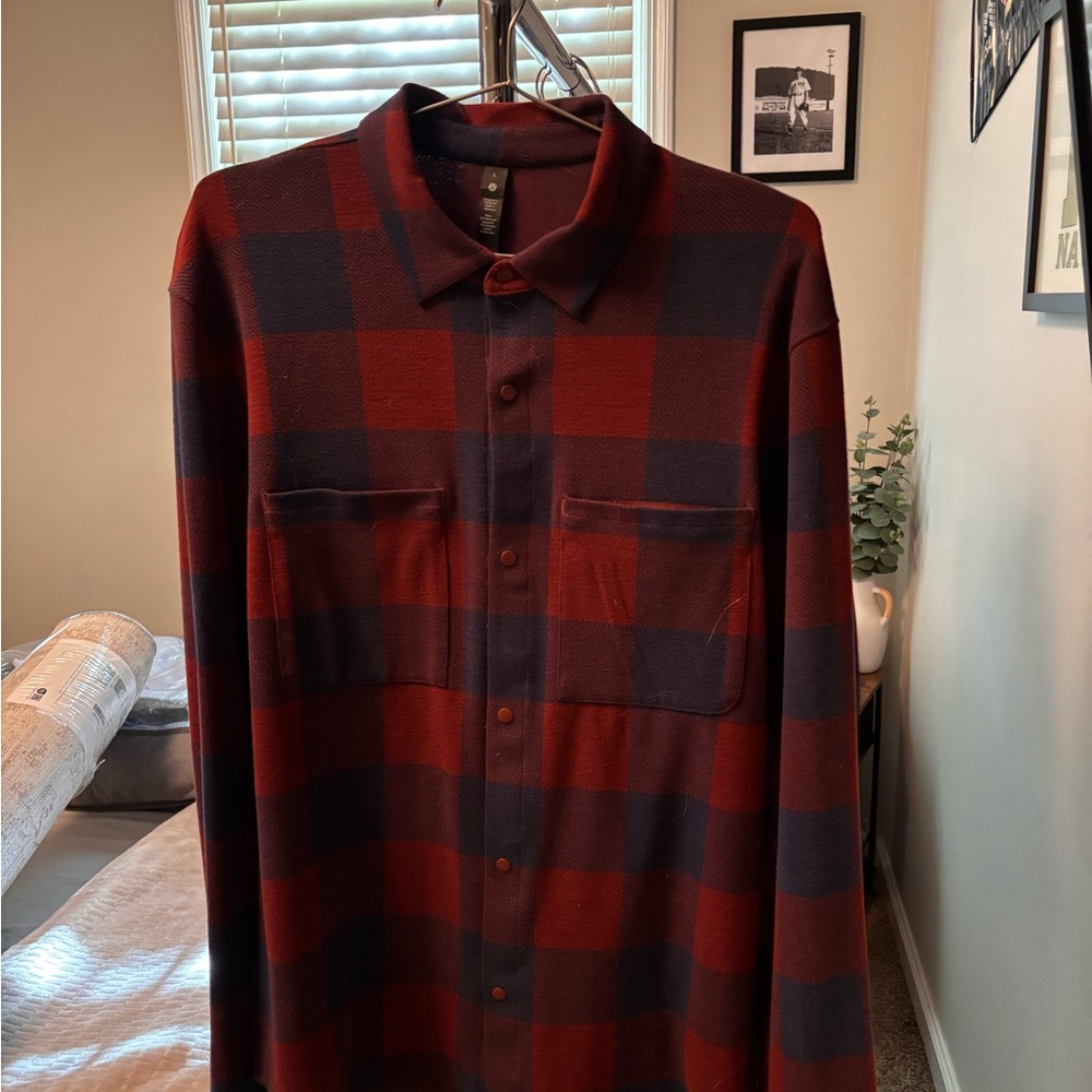 lululemon Red and Navy Checkered Shirt